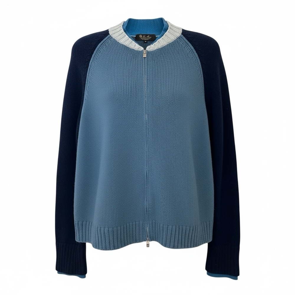 Loro Piana cashmere knit zip cardigan sweater